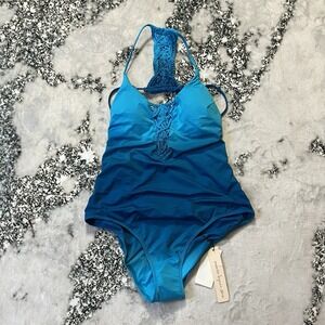 Nanette Lepore Swimwear Womens Sz M Solola Goddess Macrame‎ One Piece